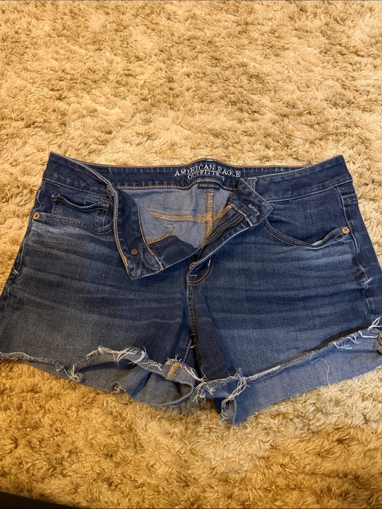 American Eagle Outfitters Pants - American Eagle Outfitters Dark Blue Distressed Denim Cutoff Shorts